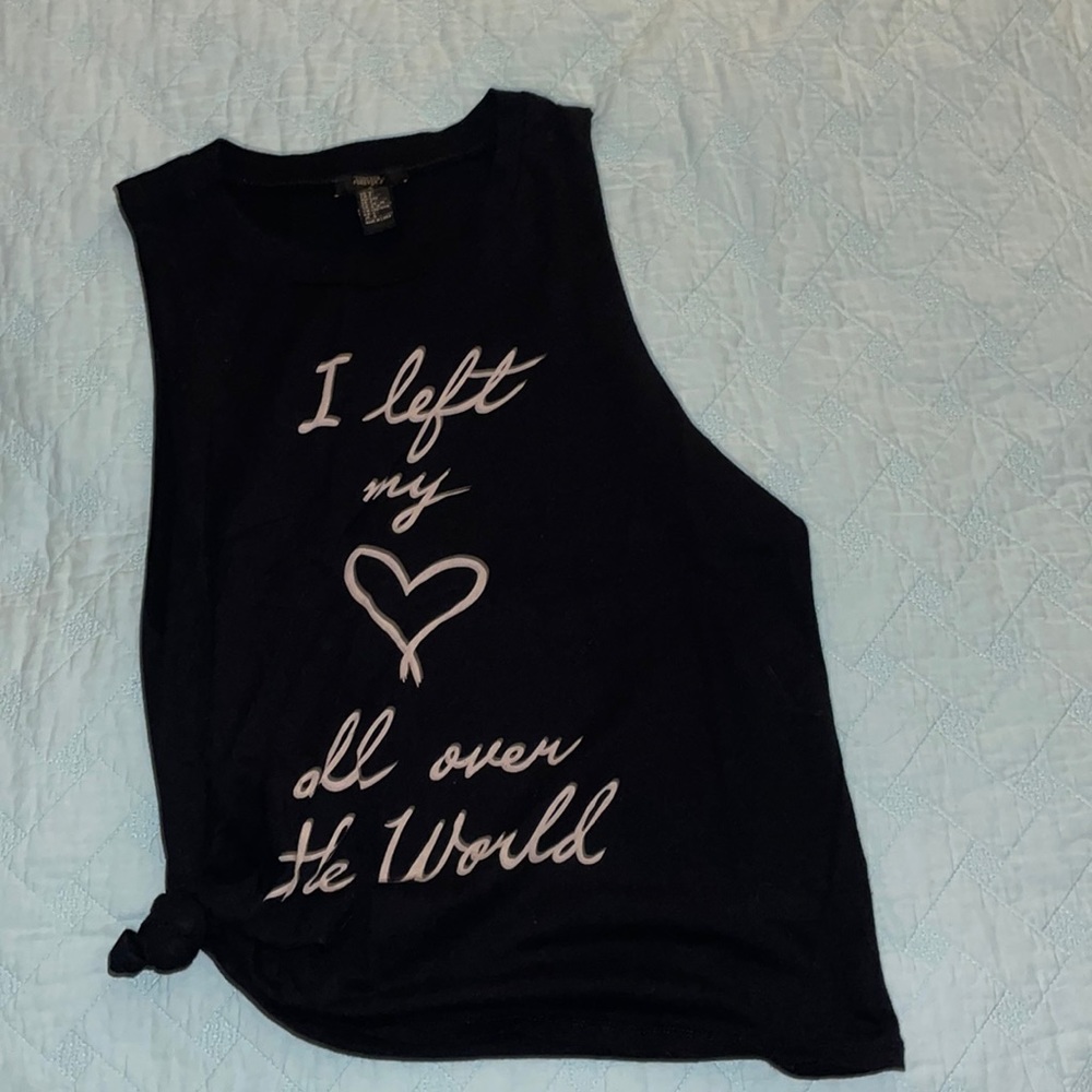 Black (optional tie) tank top